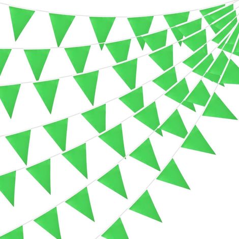Guirlande triangulaire en tissu de 10 m de long pour la décoration intérieure et extérieure, idéale pour les anniversaires, les fêtes prénatales, les mariages, les garden-parties et autres fêtes à dom (1/4)