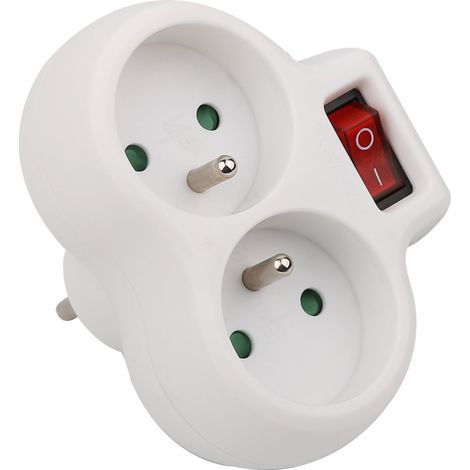 Biplite 2X16A avec protection enfants + interrupteur
