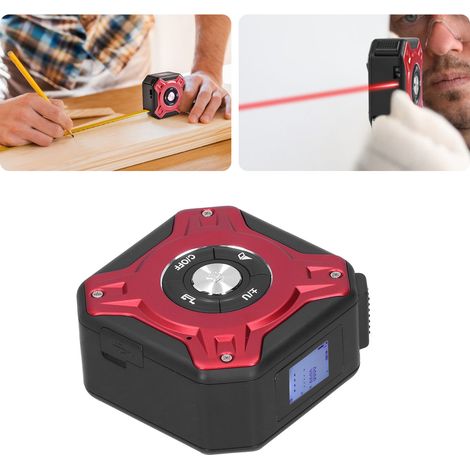Laser-Maßband, 5 m/40 m Messbereich, Volumenmessung, Gehäuse aus Aluminiumlegierung, metrische/imperiale Einheiten. (1/5)