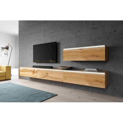 Furnix Meuble-paroi BARGO IV 400 cm (4x100cm) Armoire-paroi avec LED wotan (1/5)