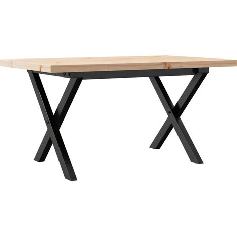Maison Exclusive - Tavolino Salotto Telaio a X 80x50x40,5 cm Legno Pino e Acciaio