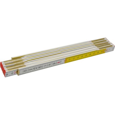 HM Müllner Meterstab aus Buchenholz 2M-GW - 2 meter - gelb-weiß