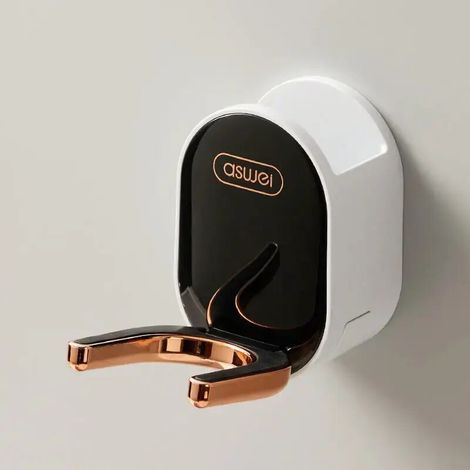 Wandmontierter Haartrocknerhalter ohne Bohren, Aufbewahrung für Elektrogeräte in Bad und WC, platzsparend - Crezuo (1/4)