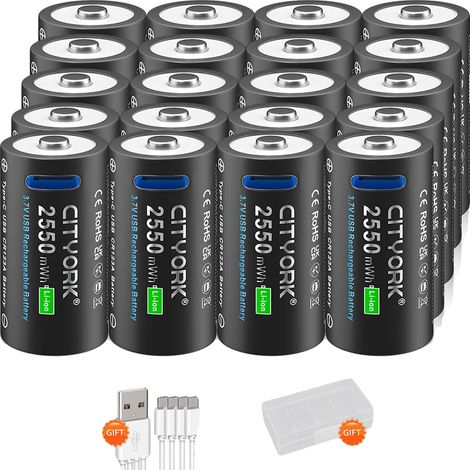 Batterie rechargeable, 3,7V, capacité de 2550mWh, 20PCS