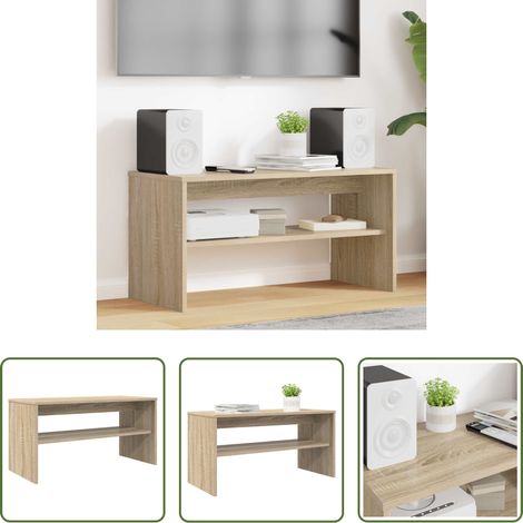 vidaXL Holzwerkstoff Schrank -  TV-Schränk Sonoma-Eiche 80 x 35 x 40 cm Holzwerkstoff (1/5)