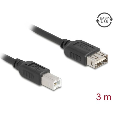 Delock Cable USB 2.0 USB Tipo-B macho a EASY USB Tipo-A hembra 3 m