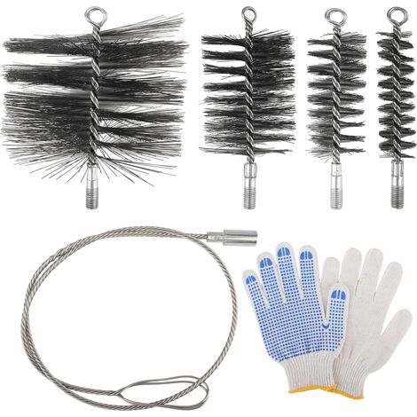 6 Piece Chimney Sweeping Pellet Stove Kit (1/5)