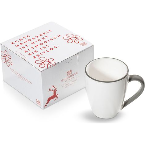 Gmundner Keramik bordo grigio, tazza da colazione Max (0,3 L)