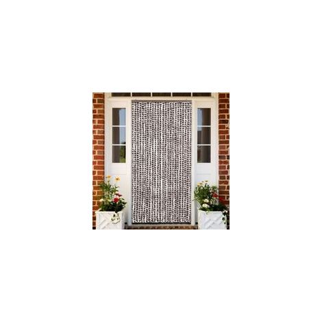 Zanzariera in ciniglia marrone e bianca, 100 x 220 cm - Crezuo