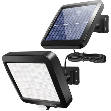 MINKUROW Luce Solare Da Esterno, Luce Solare A 56 Led Lampada Da Giardino Ad Energia Solare Con Sensore Di Movimento Lampada Di Sicurezza, Angolo Di Illuminazione 120°, Impermeabile Ip65, Con Cavo Da (1/5)