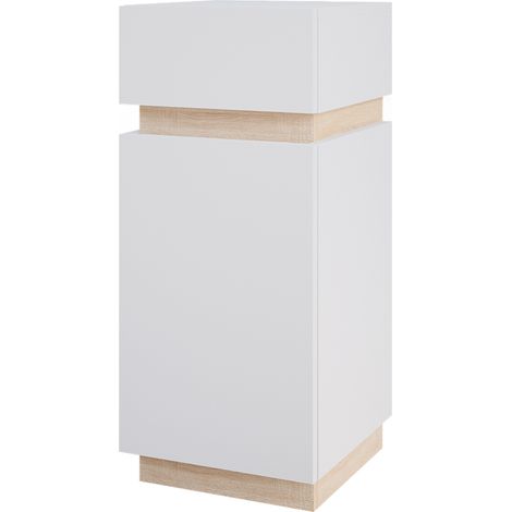 Meuble de rangement de salle de bain Gloria, Blanc, 33 x 75.5 cm avec porte et tiroir, Vicco