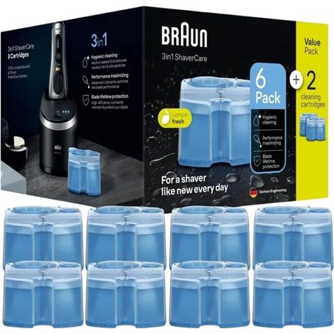 Braun CCR 6+2 Clean&Renew Lemonfresh Reinigungskartusche (8er-Pack)
