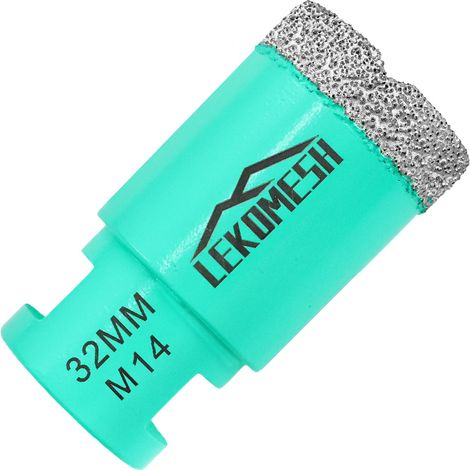 Forets Diamant Carrelage 32MM - Trépan Diamant Pour porcelaine Céramique Tuiles Marbre Granit Pierre Quartz Brasage Sous Vide Forets diamantés Filetage M14 pour Meuleuse D'angle (1/5)