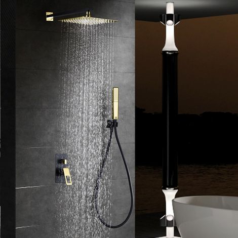 IMEX - columna ducha empotrada con grifo oro negro (1/5)