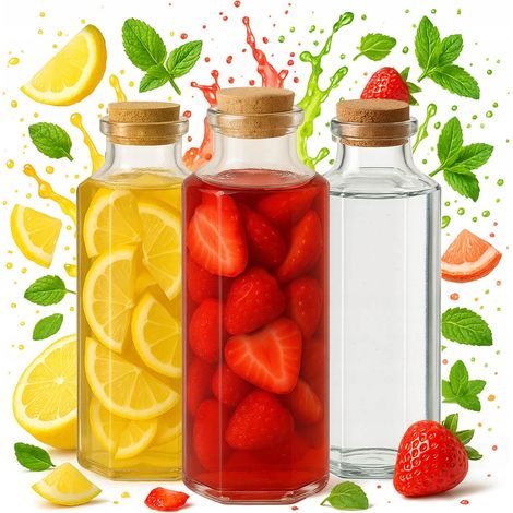 Bottiglia MILANO da 350 ml, caraffa in vetro per succhi di frutta, alcolici, olio d'oliva, vino, acqua