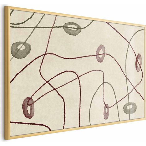 Poster – Linien und Formen – ein Labyrinth aus Perlen auf blassem, abgenutztem Hintergrund (1/4)