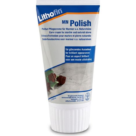 Lithofin Mn Polish Crème 150 ml - Crème d'entretien pour marbre et pierre naturelle polie