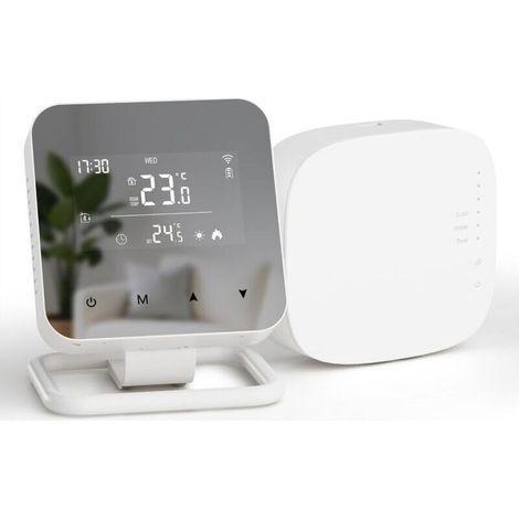 Thermostat sans Fil programmable quotidiennement avec récepteur,Tuya Thermostat Connecté WiFi pour chaudière Compatible avec Alexa et Google Home Alimentation par Piles o USB (1/4)