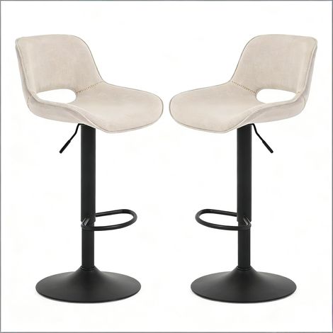 CAIzi(old SKU:T5828P495827)Chaise de salle à manger de luxe, tabouret pivotant pour patio, jardin et bar extérieur (lot de 2 tabourets de bar)