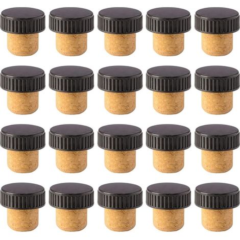 Bouchons de vin (20 pièces) - Bouchons en liège pour bouteilles de vin - Bouchons en verre pour bouteilles de vin (1/5)