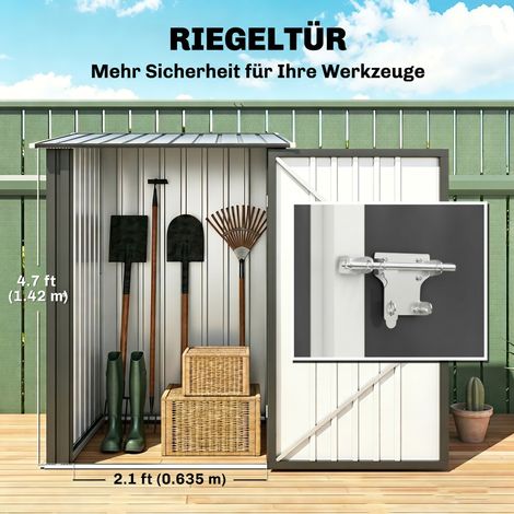 Remise de jardin en acier 100x103x160cm Gris foncé (1/5)