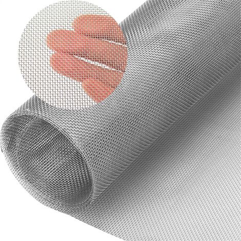 Treillis tissé en acier inoxydable - Treillis métallique pour moustiquaires de fenêtres, filtre pour ouvertures de ventilation, jardin, cuisine, maison, 15,75 pouces x 78,74 pouces (1/5)