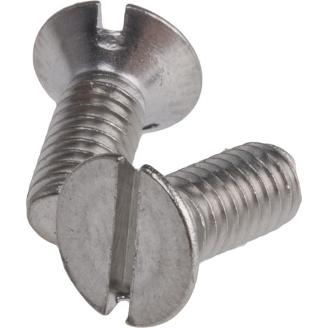 Vis à métaux RS PRO M4 à tête Fraisée fendue en Acier Inoxydable, 10mm ( Prix pour Sachet de 100 )