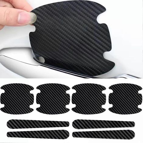 Lot de 4 autocollants extérieurs pour voiture (8,3 x 9 cm), avec 4 films protecteurs antidérapants, pour tuning (noir). (1/5)
