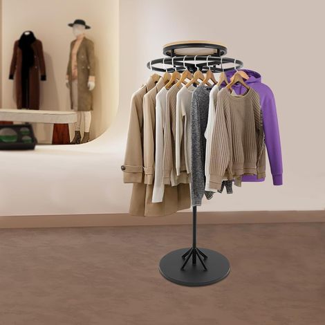 Kleiderständer Rund Multifunktional Garderobenständer 360° drehbar Rundständer Freistehender Kleiderbügel für Einzelhandel Boutiquen Schlafzimmer Bekleidungsgeschäft 60x140cm