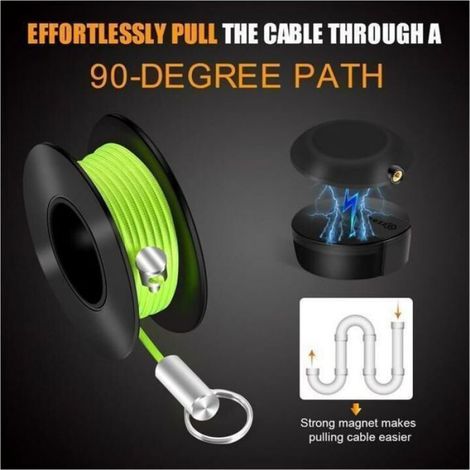 Tire-fil - 20 Pieds - Aimant Électrique Pour Passage Sous Cloisons - Pour Électricien - 1 Pièce (1/5)