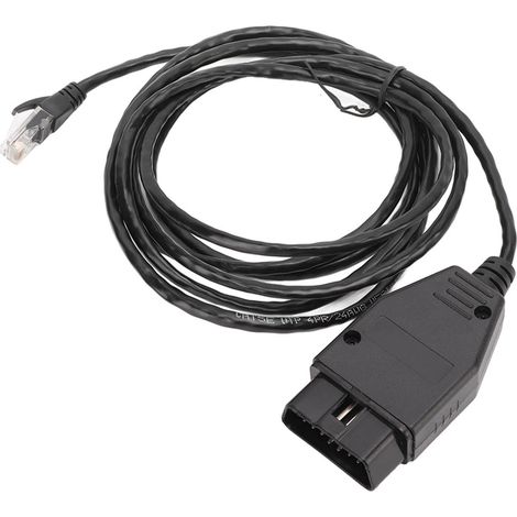 Câble de codage noir ENET OBD2 pour diagnostic et programmation, remplacement compatible BMW Série 3, 5, 7, GT et X3, interface de connexion performante. (1/5)