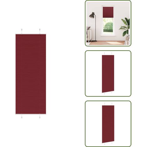 Store plissé rouge bordeaux 70x200 cm largeur du tissu 69,4 cm - Store Plissé - Stores Plissés - Store Plissé De Fenêtre - Plisse Aveugle (1/5)