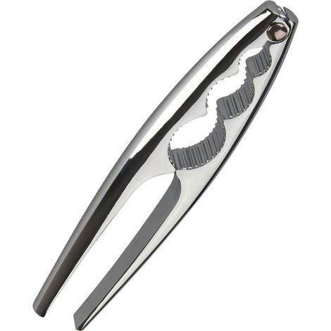High-quality nutcracker, nut and shell cracker, chrome-plated steel, silver, 17 x 4 x 1.3 cm (1/5)