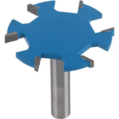 Fraise à rainurer en T à 6 dents pour le travail du bois, en acier au carbone allié avec une tige allongée (tige de 12 mm). (1/5)