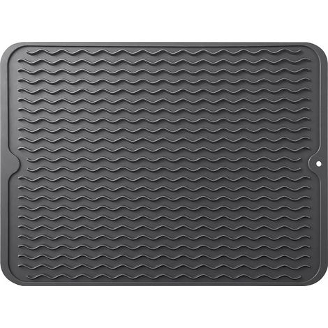 Tapis de séchage à vaiss, égouttoir à vaiss en silicone à séchage rapide, tapis de planche pour accessoires de table de comptoir de cuisine, tapis d'égouttage de vaiss résistant à la chaleur et antidé