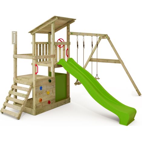 Spielturm Fatmoose FruityForest Fun XXL mit Schaukel und Rutsche in Hellgrün (1/5)