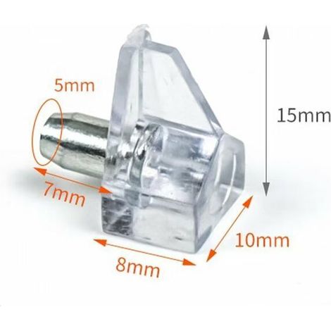 40 Pièces Goujons de Support d'étagère, Diamètre du Trou de 5mm de pour étagère en Verre ou en Bois d'Armoire de Rangement (Transparent) (1/4)