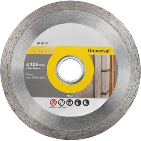 Disque de coupe diamanté pour meuleuse de pierre, béton armé, granit, 105 mm (1/4)