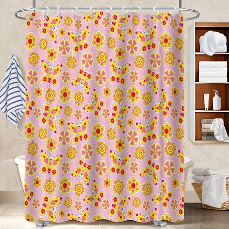 Ensemble rideau de douche polyester avec anneaux 180x180 souple et fluide protection douche pour hôtel / airbnb (1/5)