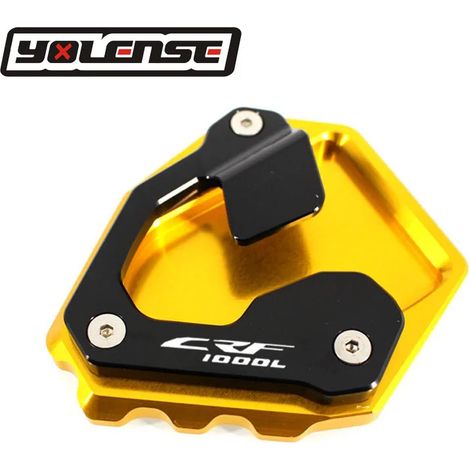 (Gold-CRF1000L) Compatible avec HONDA CRF1000L CRF 1000L Africa Twin ABS/DCT 2016-2022 - Béquille latérale CNC - Plaque de support et extension maxpower (1/4)