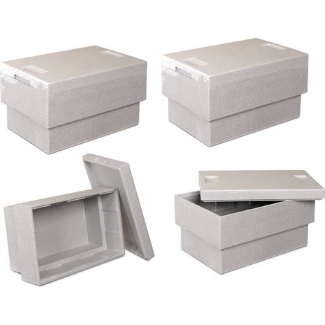 BRB 4 Thermoboxen mit Deckel, LxBxH 545x350x300 mm, Volumen 31,6 Liter, aus EPS, grau