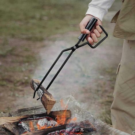 Pince à bois de chauffage et charbon, outil pour barbecue extérieur, feu de camp et cheminée (1/3)