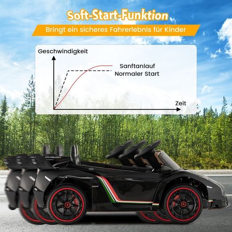 Kinder lamborghini elektroauto mit fernbedienung led scheinwerfer hupe musik schwarz