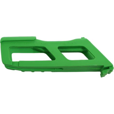 Guía de cadena UFO para Kawasaki KXF 450 2024, color verde, para uso todoterreno, fabricada con material de alta calidad.