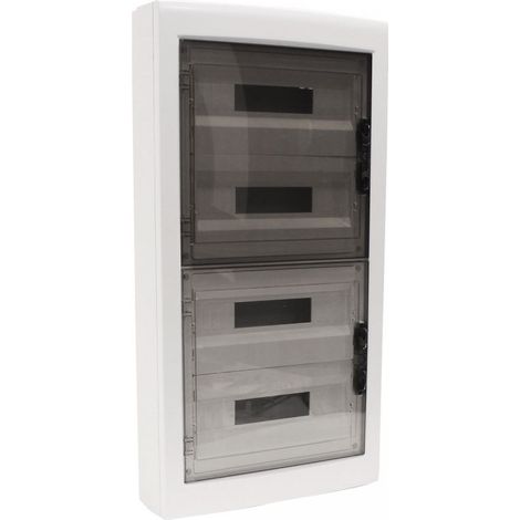 Tableau de distribution mural 72 modules 880x465x120mm IP40 - Porte transparente - avec rail DIN