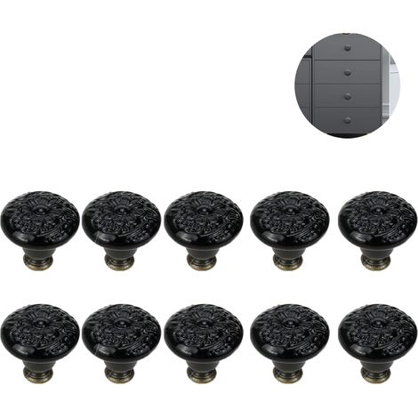 Set of 10 vintage ceramic door knobs for dresser or wardrobe