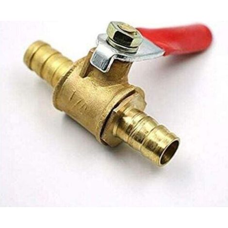 Robinet à boisseau sphérique UlisemBrass 8 mm, vanne d'arrêt, raccord de tuyau cannelé, adaptateur de robinet pour eau, diesel, huile (1 pièce 8 mm) (1/4)