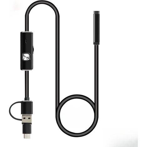 Endoscopio 3 en 1 de alta resolución e impermeable para teléfonos móviles Android con puerto USB Tipo-C, lente de 3,9 mm y cable de 5 m. (1/5)