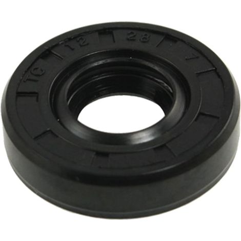 Metric Rotary Shaft Oil Seal 12x28x7mm TC Double Rubber Lips Black (1/2)