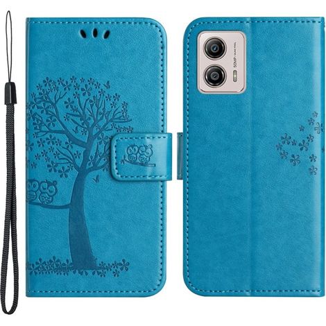 Funda tipo libro para Motorola Moto G53 / G23 / G13, Árbol, Azul (1/5)